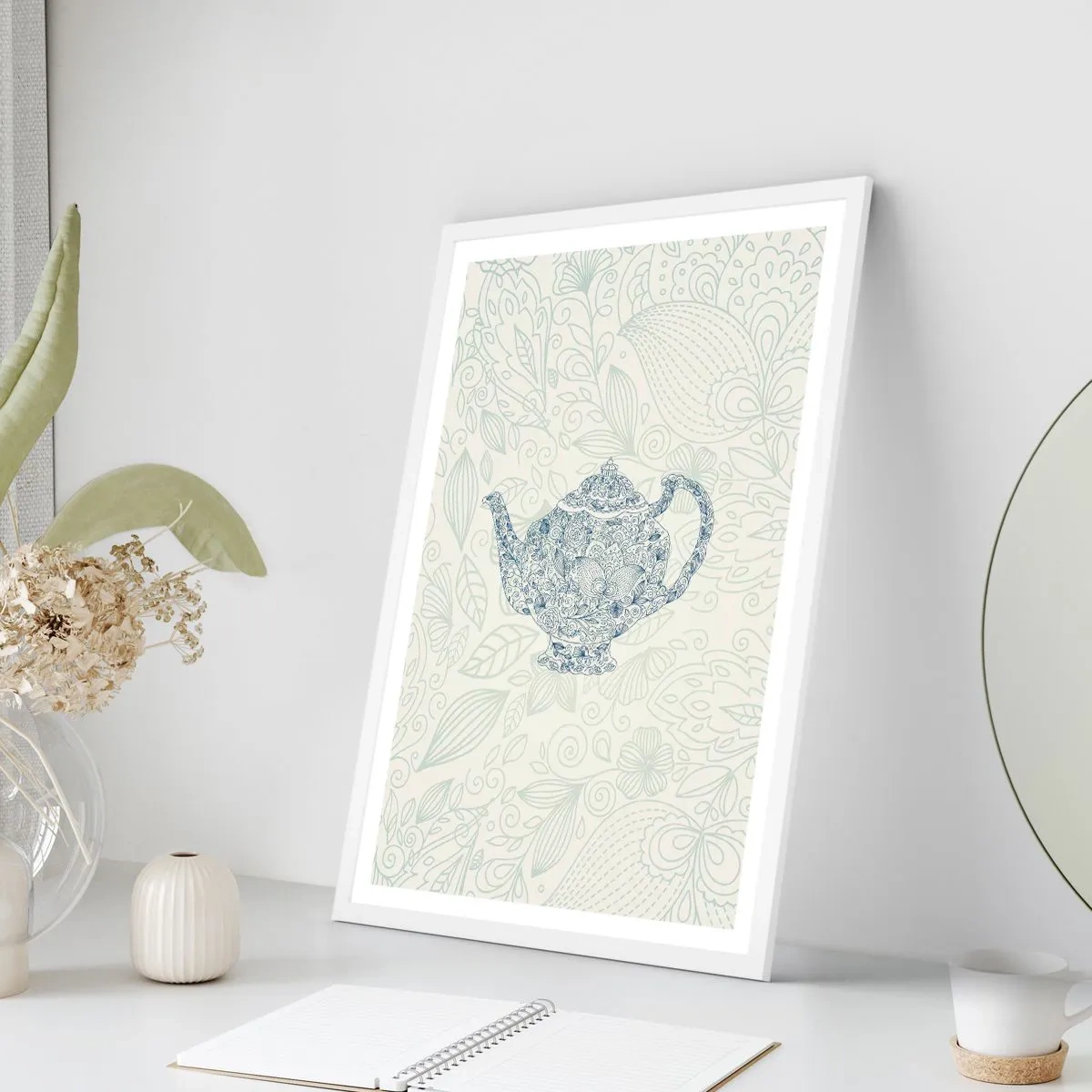 Plakát v bílém rámu - Čajové kouzlo - 70x100 cm