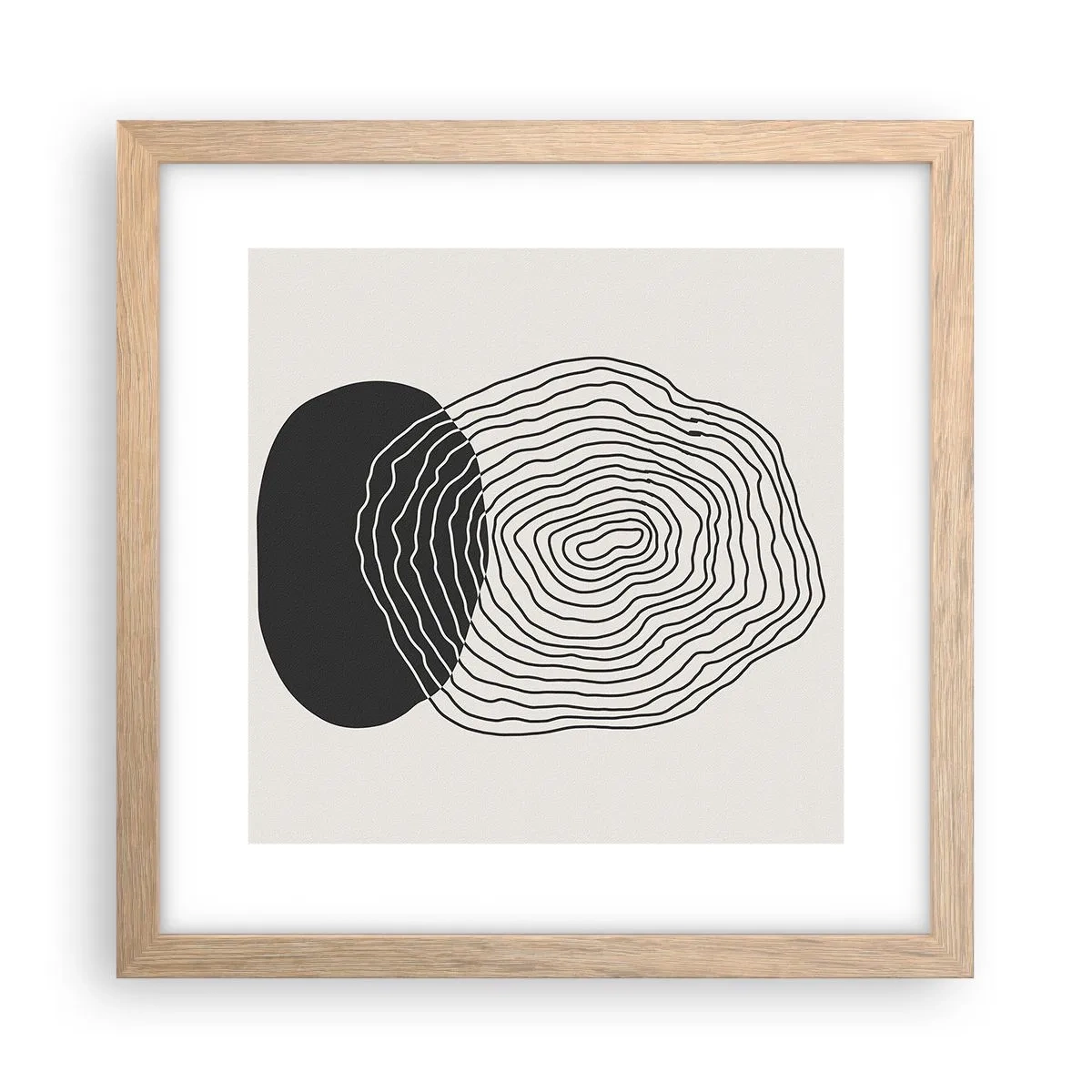 Plakát v rámu světlý dub - Trvání a kmitání - 30x30 cm