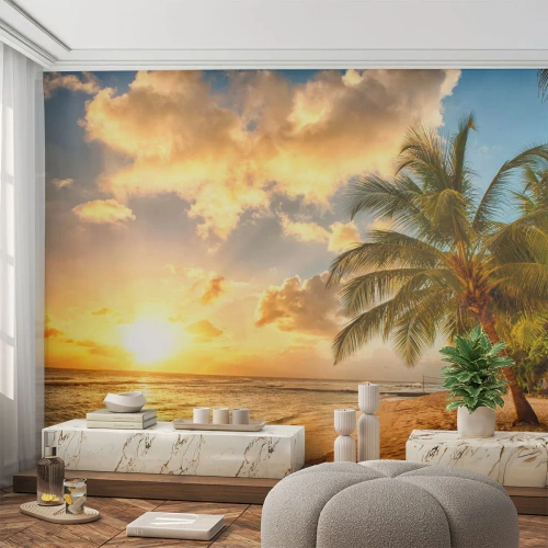 Fototapeta Premium Canvas - Věčné léto, vždy prázdniny - Krajina, Pláž, Kokosová palma - 200x140 cm