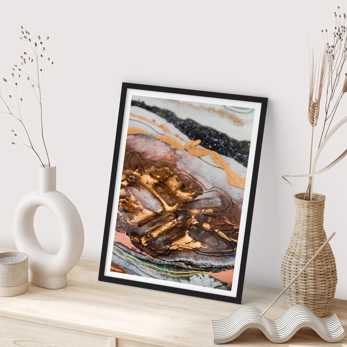 Plakát v černém rámu - Prvek země - 61x91 cm