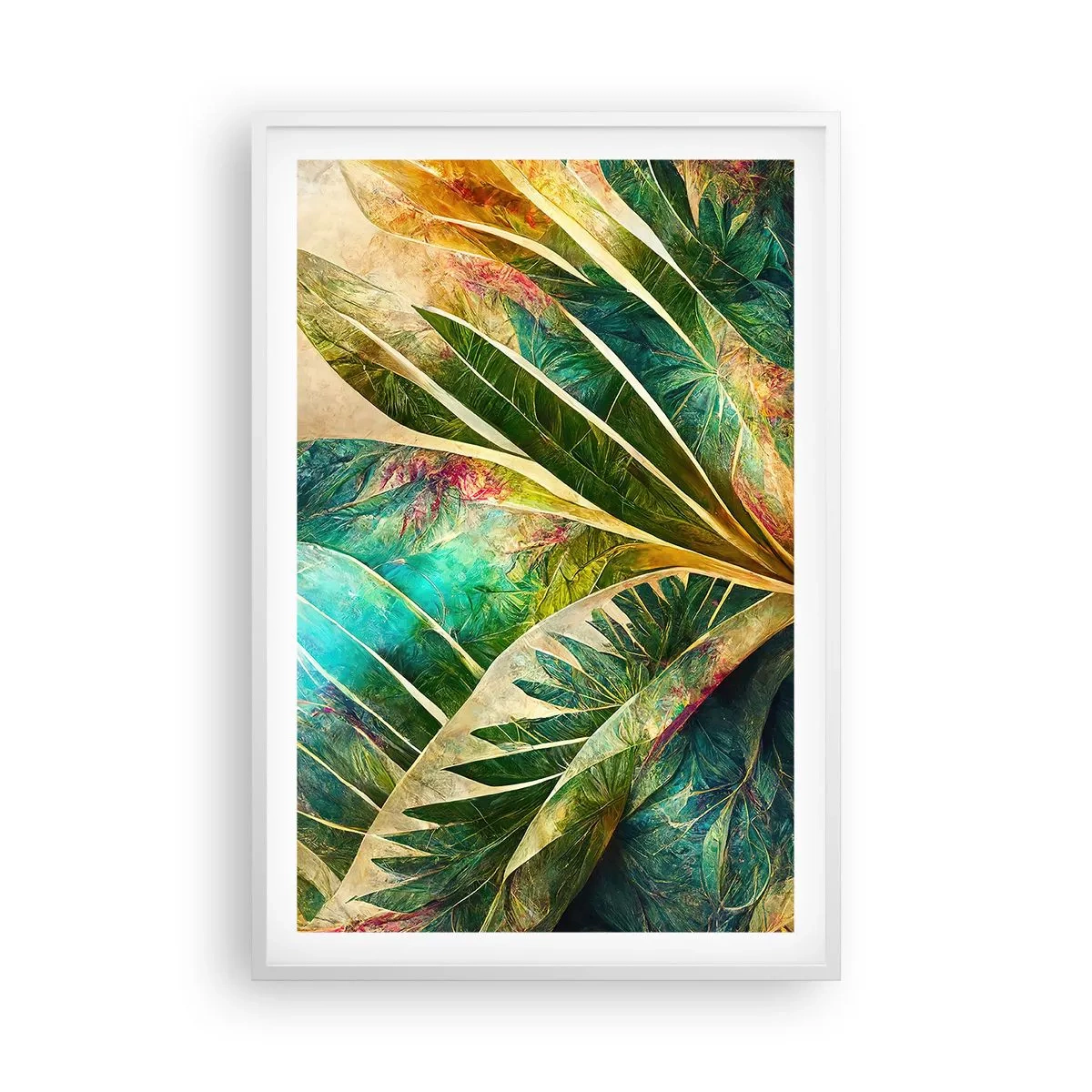 Plakát v bílém rámu - Barvy tropů - 61x91 cm
