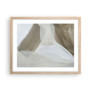 Plakát v rámu světlý dub - Vlna bílé - 50x40 cm