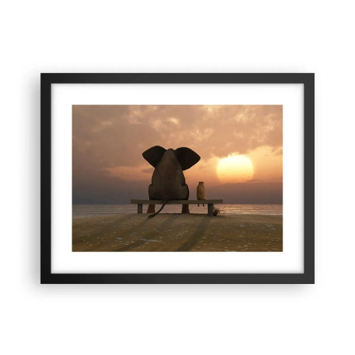 Plakát v černém rámu - Je skvělé spolu mlčet - 40x30 cm