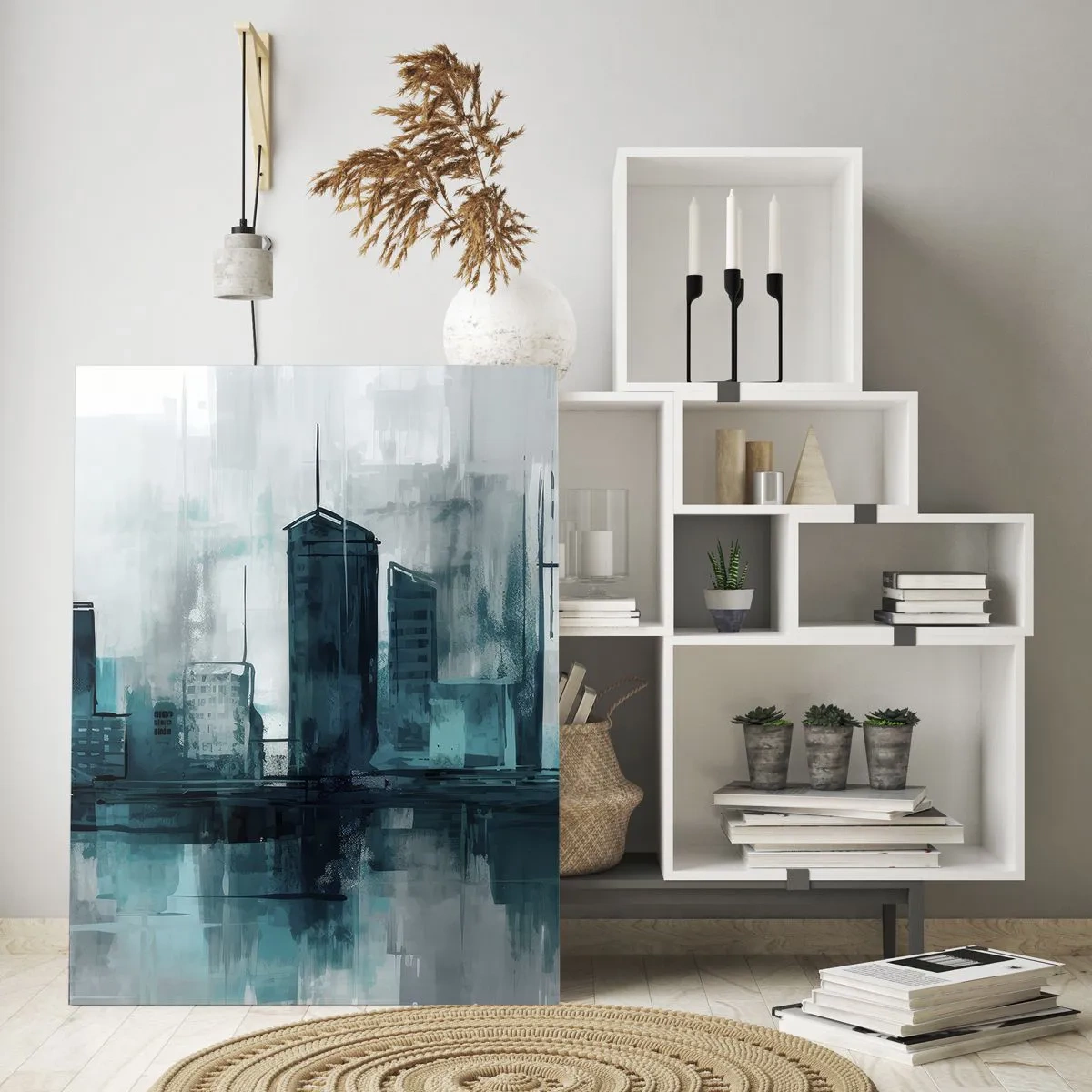 Obraz na skle - Město v barvě deště - 50x70 cm