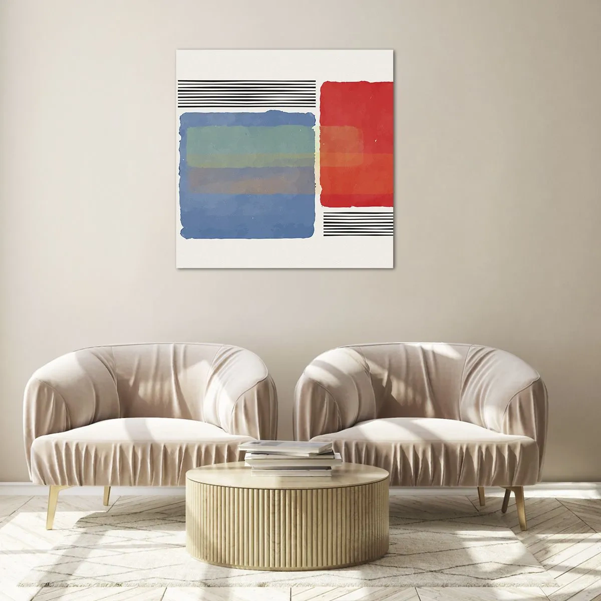 Obraz na skle - Duch a písmeno geometrie - 40x40 cm