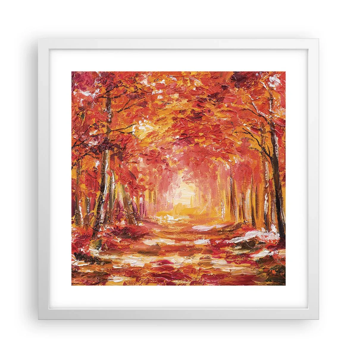 Plakát v bílém rámu - Měděný les - 40x40 cm