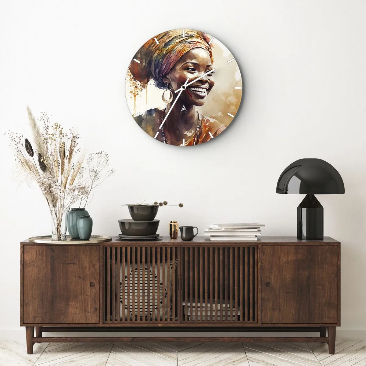 Nástěnné hodiny - Africká královna - 40x40 cm