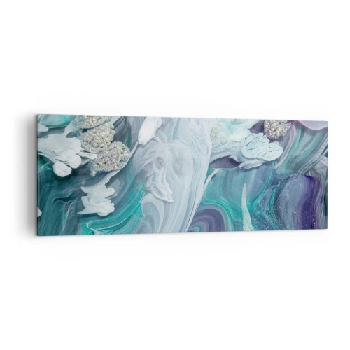 Obraz na plátně - Proudy modré - 140x50 cm