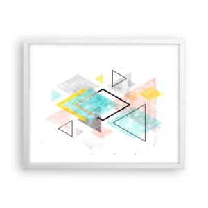 Plakát v bílém rámu - Geometrická zábava - 50x40 cm
