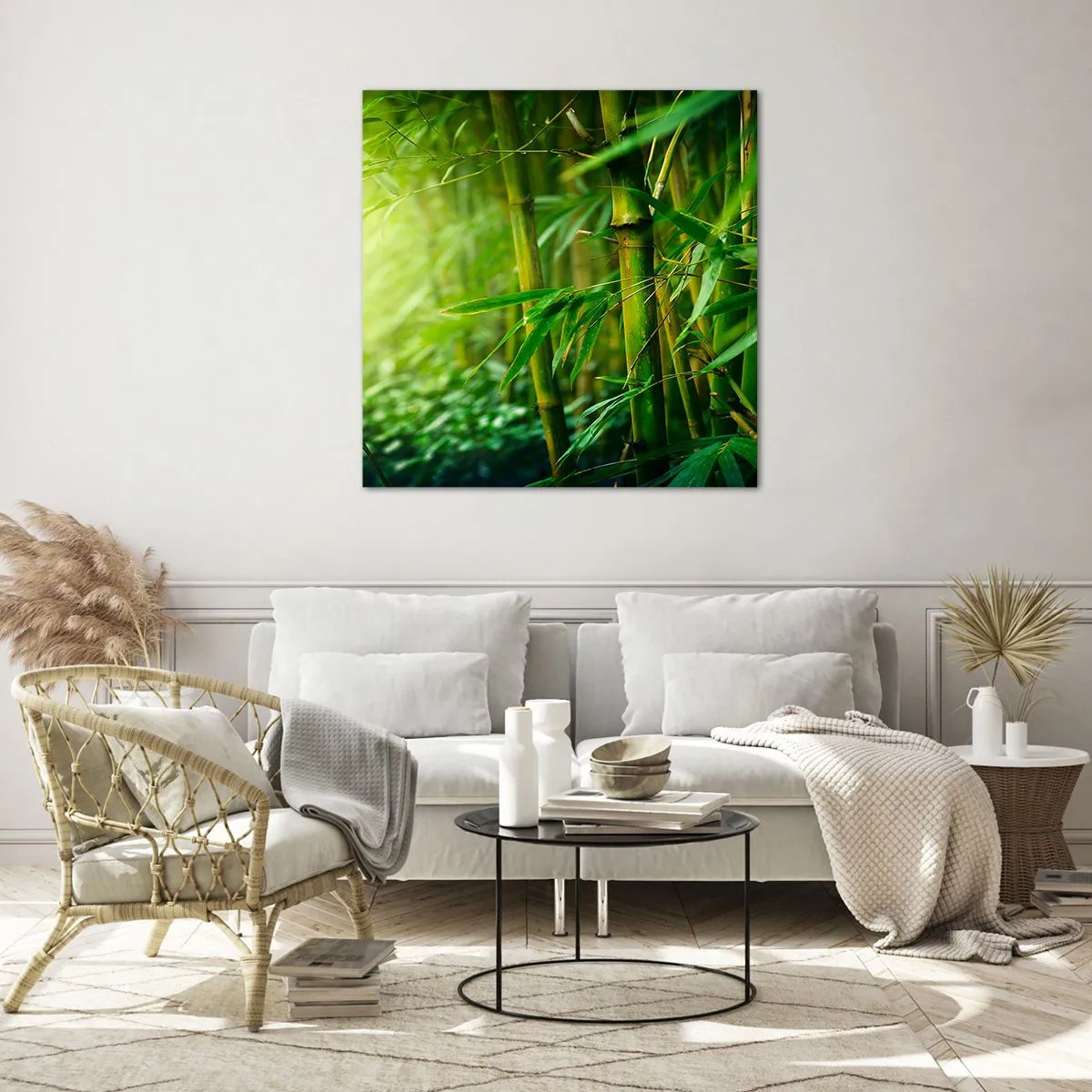 Obraz na skle - Poznat samotnou zeleň - 70x70 cm