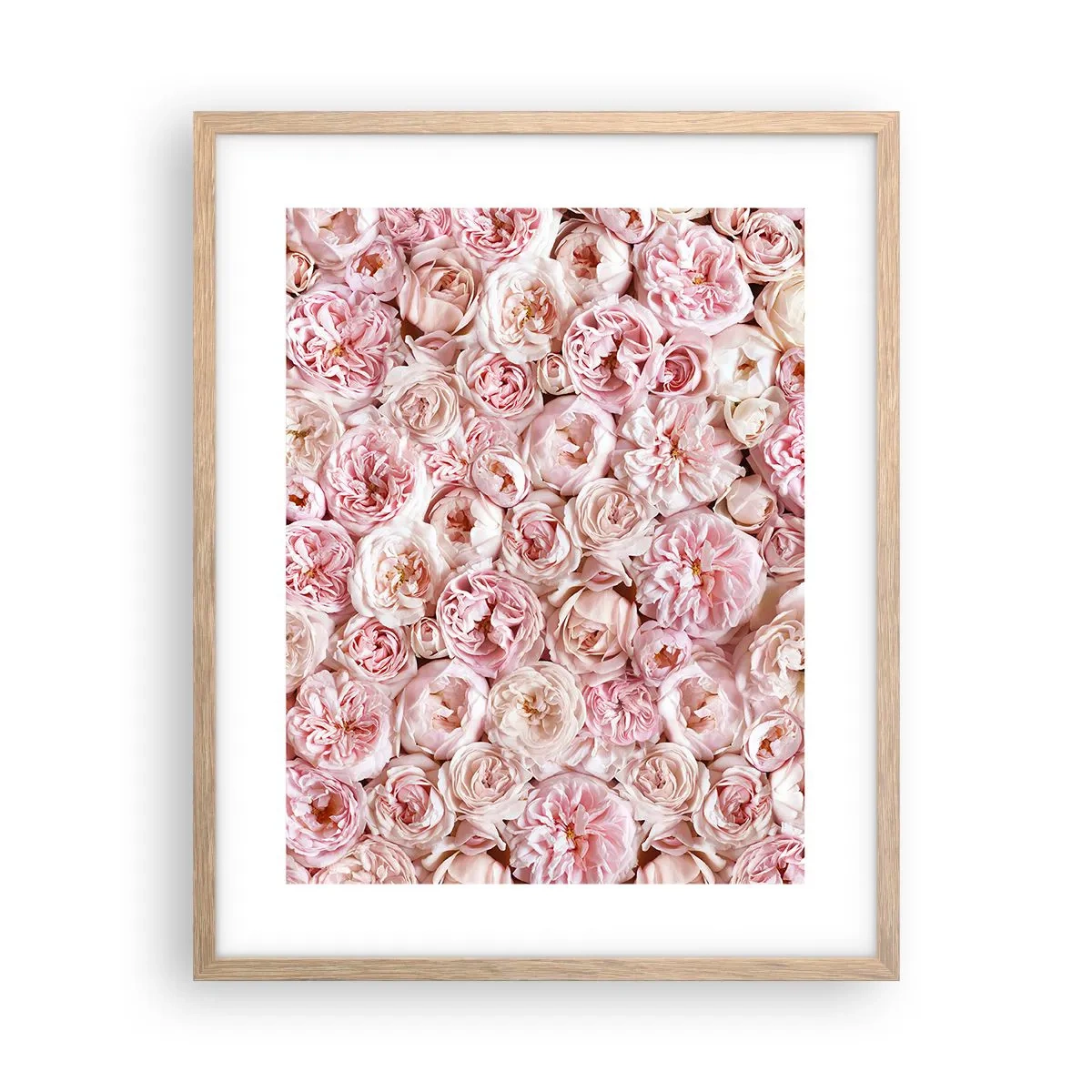 Plakát v rámu světlý dub - Vydlážděná růžemi - 40x50 cm