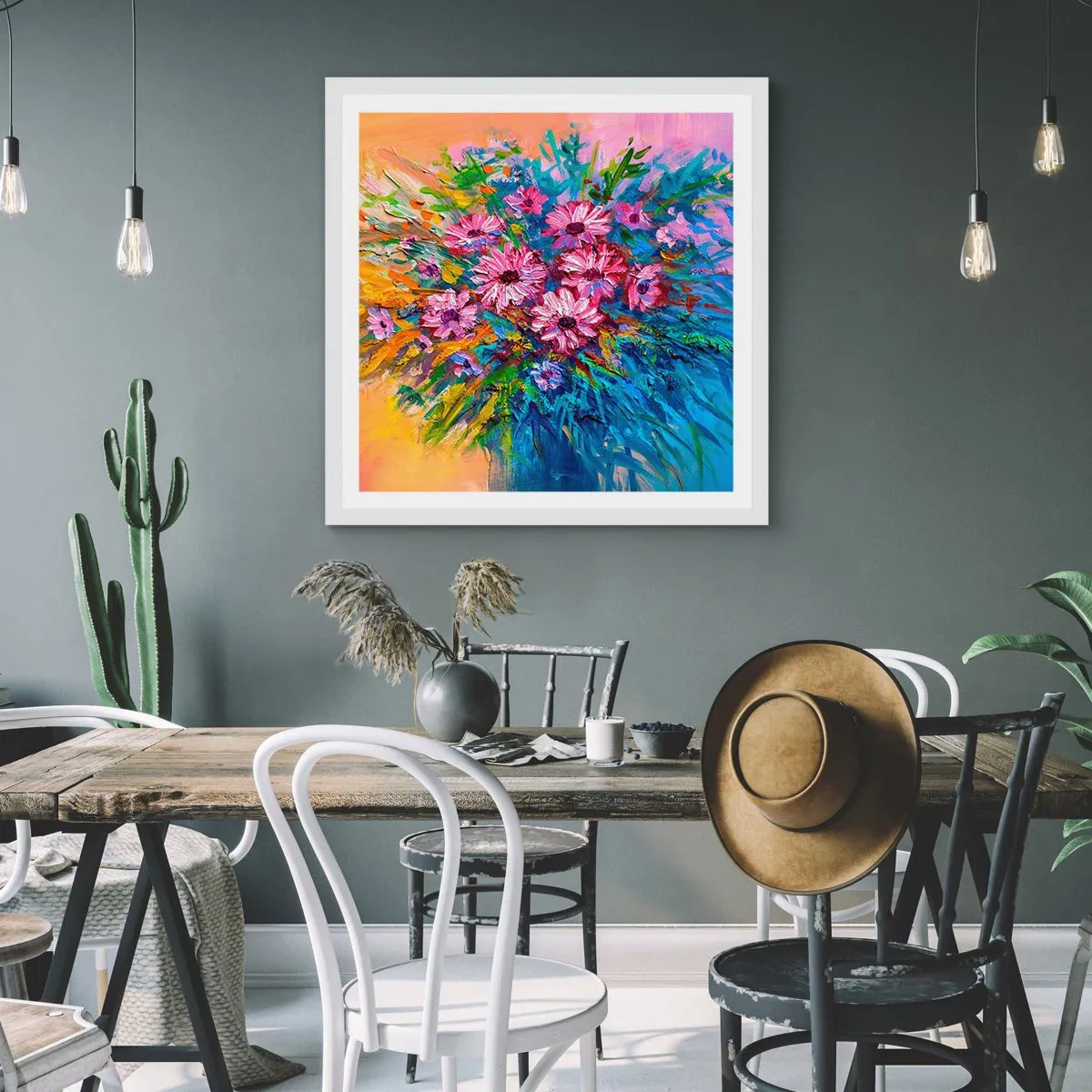 Plakát v bílém rámu - Energie života - 40x40 cm