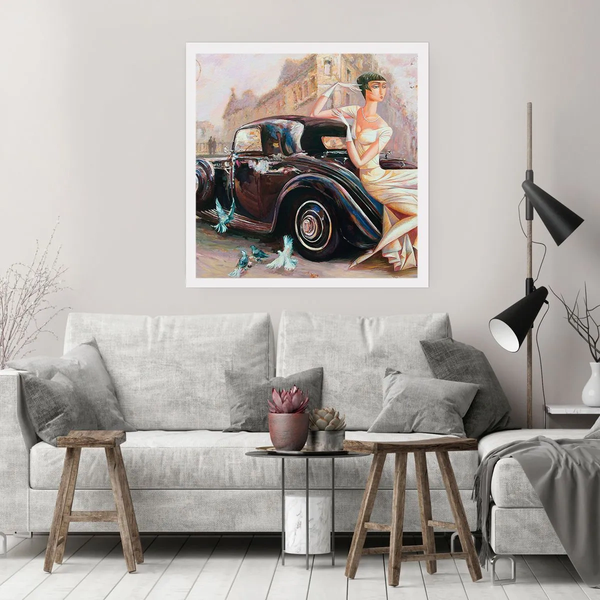 Plakát - Elegance v retro stylu - 60x60 cm