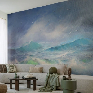 Fototapeta Standard Eco - Mohutné oceánské vlny v bouřlivém prostředí - 100x70cm - „Vichřice zavyla triumfálně…“ - Moderní nástěnná dekorace do obývacího pokoje a ložnice ARTTOR