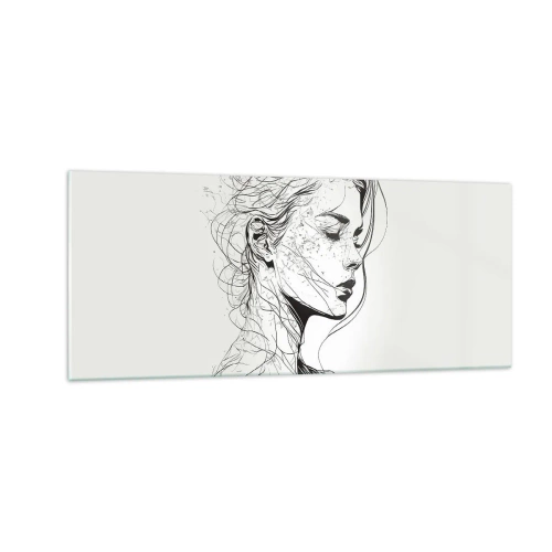 Obraz na skle - Portrét v zamyšlení - 100x40 cm