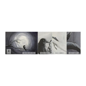 Vzor Fototapety Premium Canvas - Klíč k tajemství noci - Abstrakce, Vrána, Pták - 100x30 cm