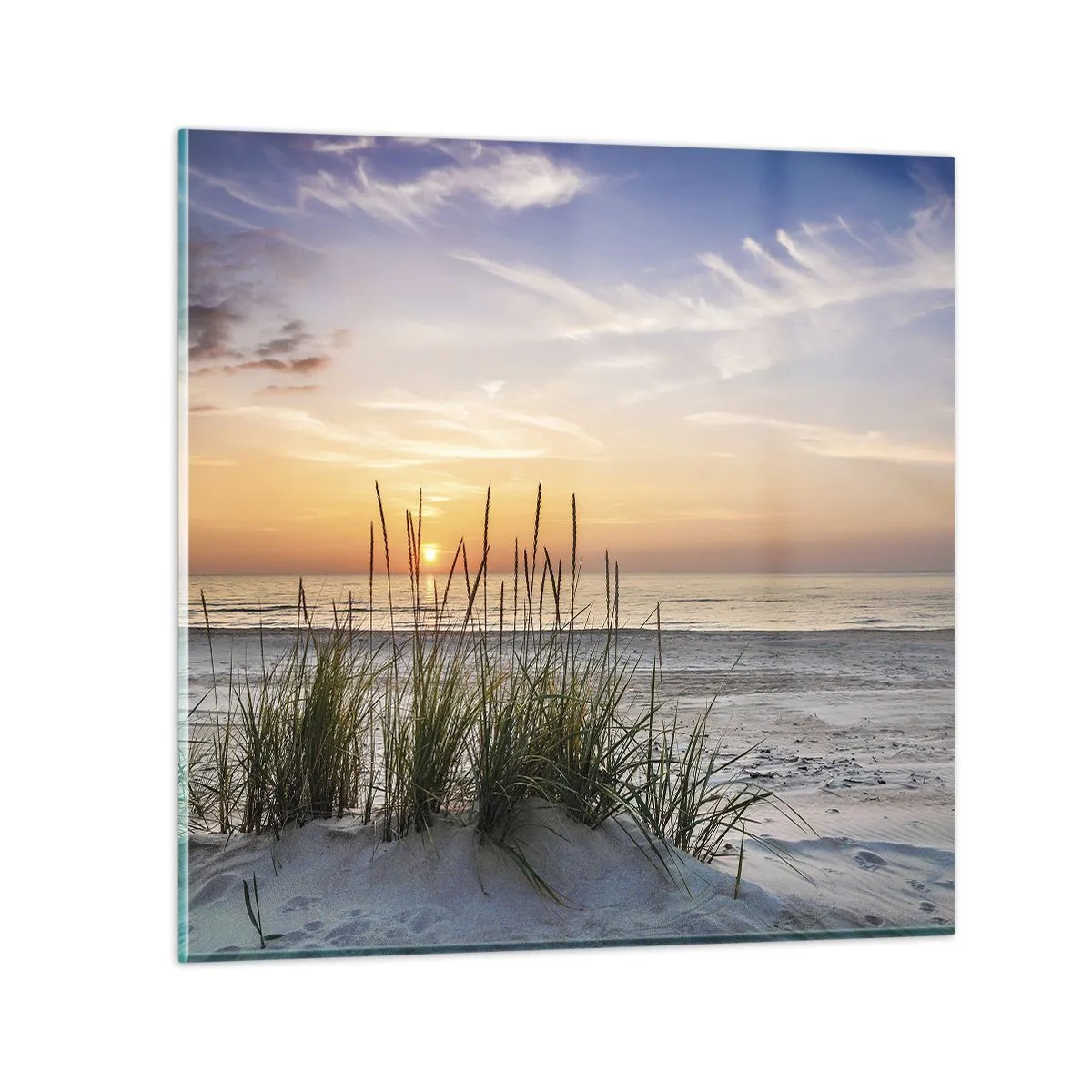 Obraz na skle - Podívej se, představ si a pociť - 50x50 cm