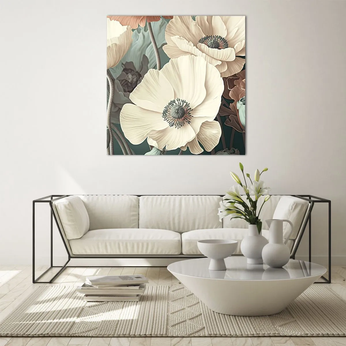 Obraz na skle - Šepot máků - 60x60 cm