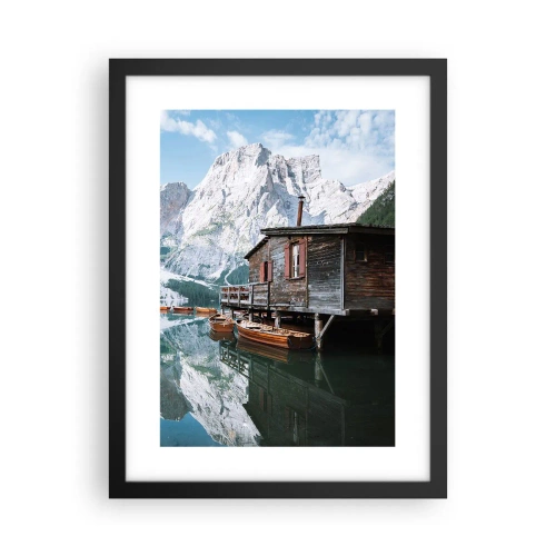 Plakát v černém rámu - Krystalické, horské ráno - 30x40 cm