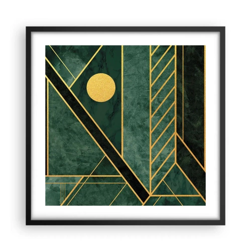 Plakát v černém rámu - Dynamika zlata a lazuritu - 50x50 cm