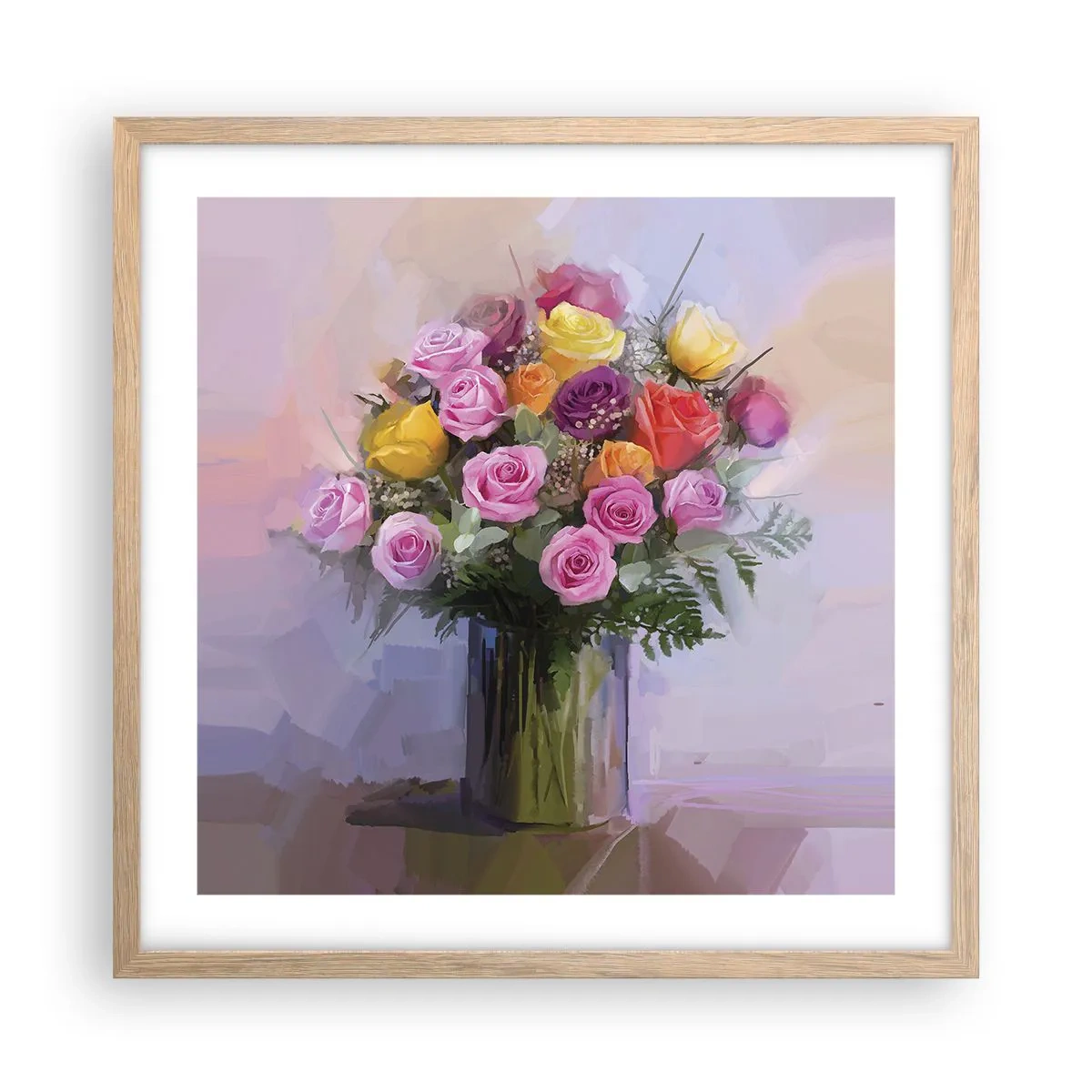 Plakát v rámu světlý dub - Zachycená krása - 50x50 cm