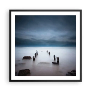 Plakát v černém rámu - Zamyšlené jezero - 60x60 cm