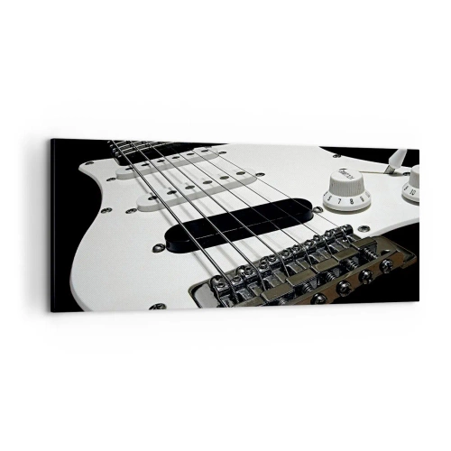 Obraz na plátně - Zvuk skrytý v bílé - 100x40 cm