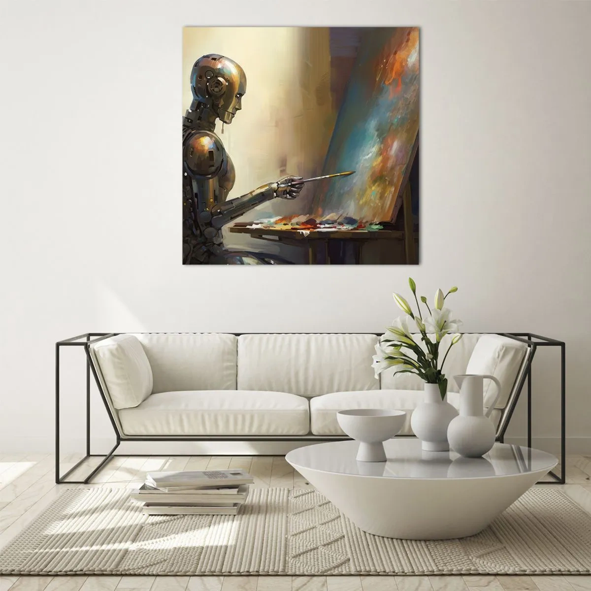 Obraz na skle - Umění budoucnosti - 40x40 cm