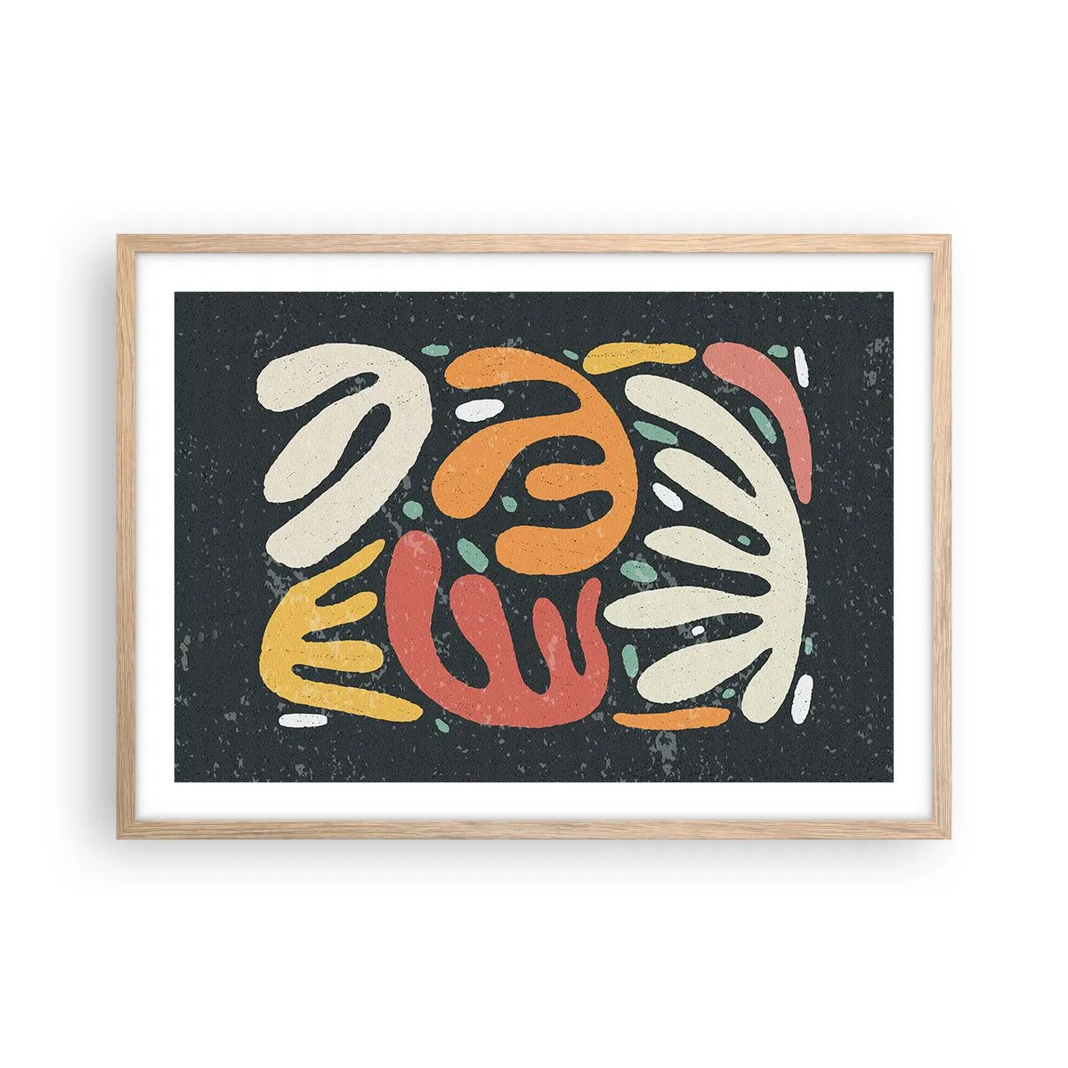 Plakát v rámu světlý dub - Kompozice – hned tě chytím - 70x50 cm