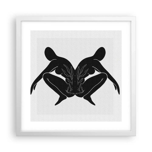 Plakát v bílém rámu - Společná duše - 40x40 cm