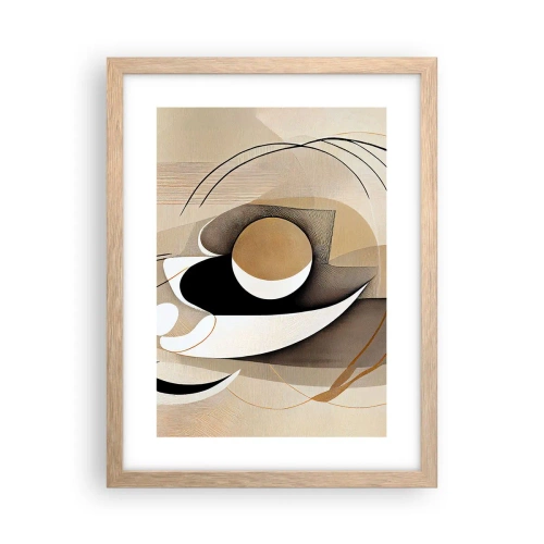 Plakát v rámu světlý dub - Kompozice: podstata věcí - 30x40 cm