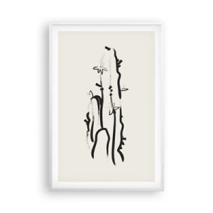 Plakát v bílém rámu - Kvetoucí bylina - 61x91 cm
