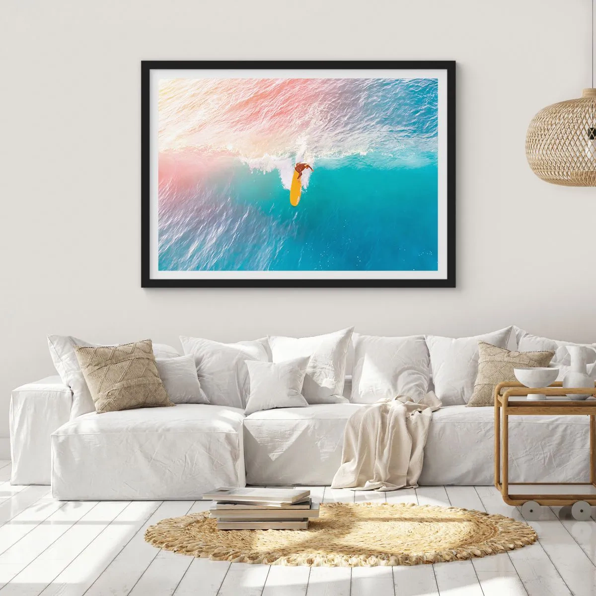 Plakát v černém rámu - Oceanický jezdec - 40x30 cm