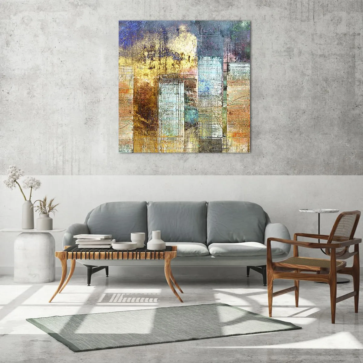 Obraz na skle - Prosluněná metropole - 30x30 cm