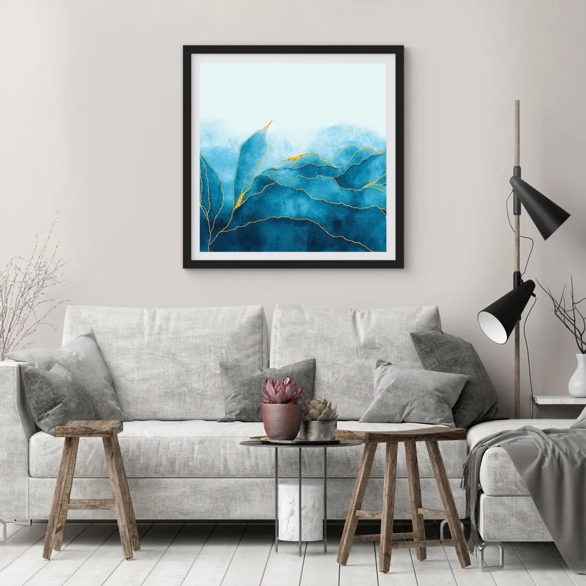 Plakát v černém rámu - Blankyt ve zlatě - 60x60 cm