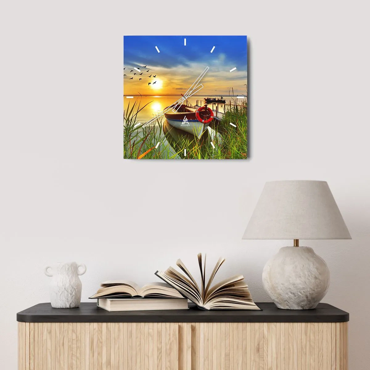 Nástěnné hodiny - Kormoráni už odlétají - 30x30 cm