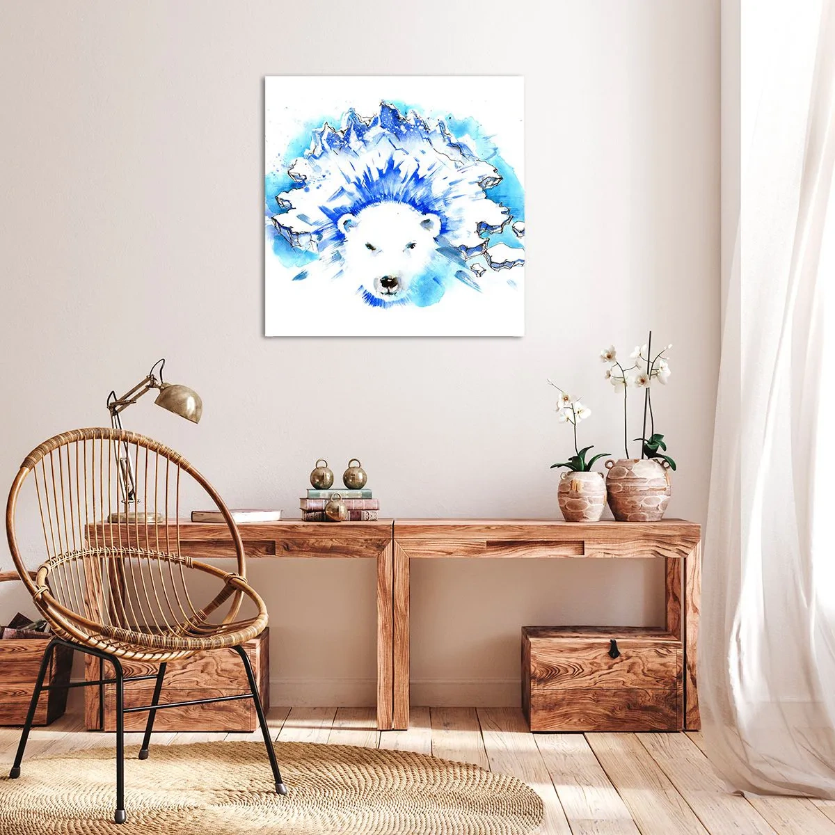 Obraz na plátně - Král Arktidy s ledovou korunou - 50x50 cm
