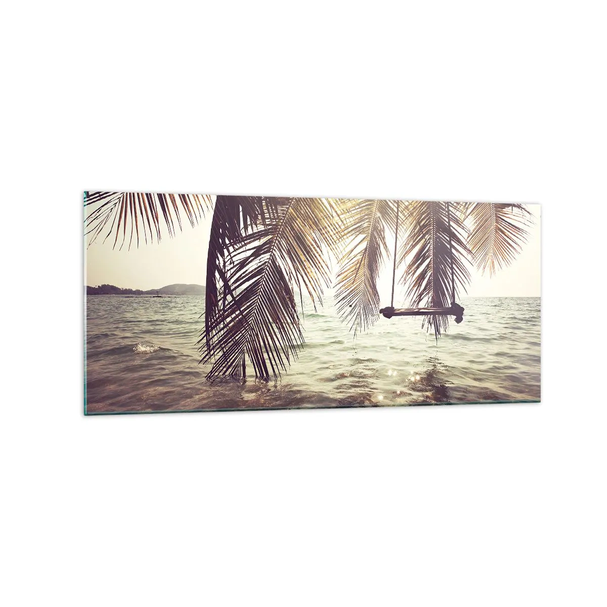 Obraz na skle - Houpat se libovolně v oblacích - 120x50 cm