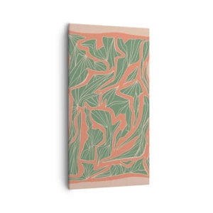 Obraz na plátně - Souboj korálů a zeleně - 55x100 cm