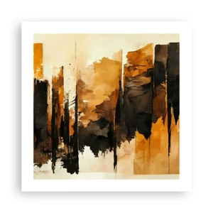 Plakát - Harmonie černé a zlaté - 50x50 cm