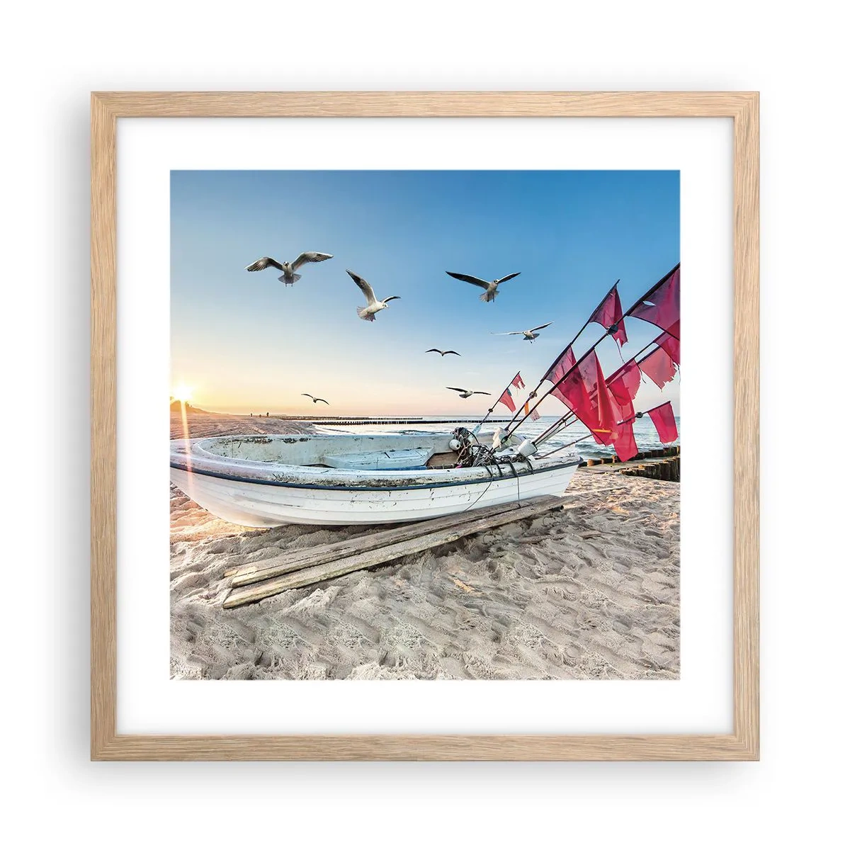 Plakát v rámu světlý dub - Zasloužená přestávka - 40x40 cm