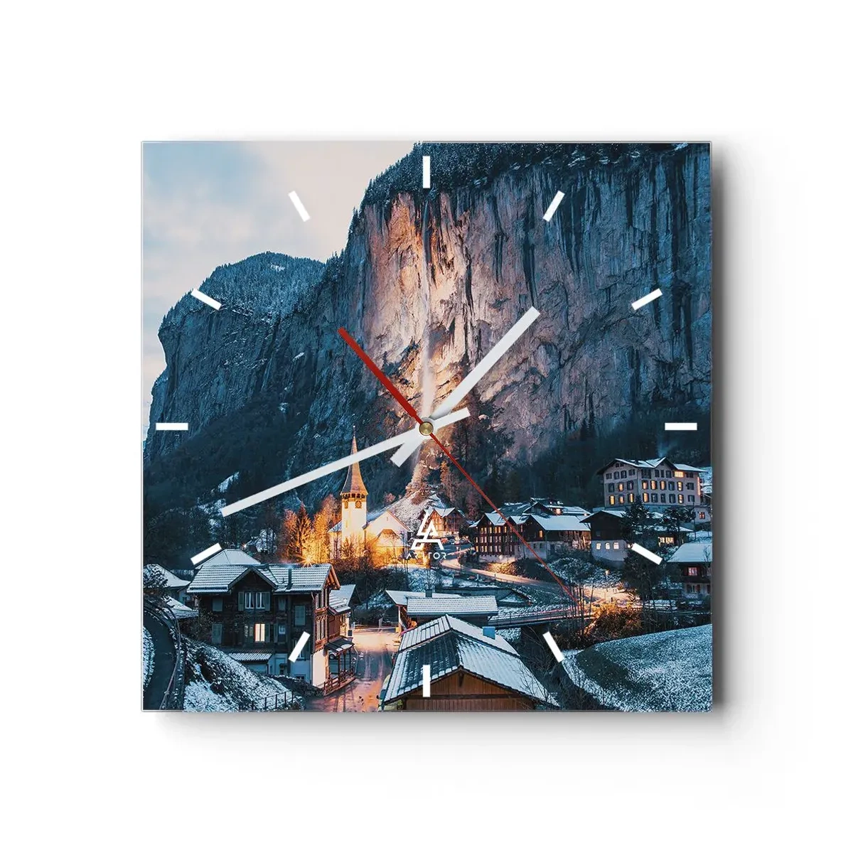 Nástěnné hodiny - Světlý duch zimy - 40x40 cm