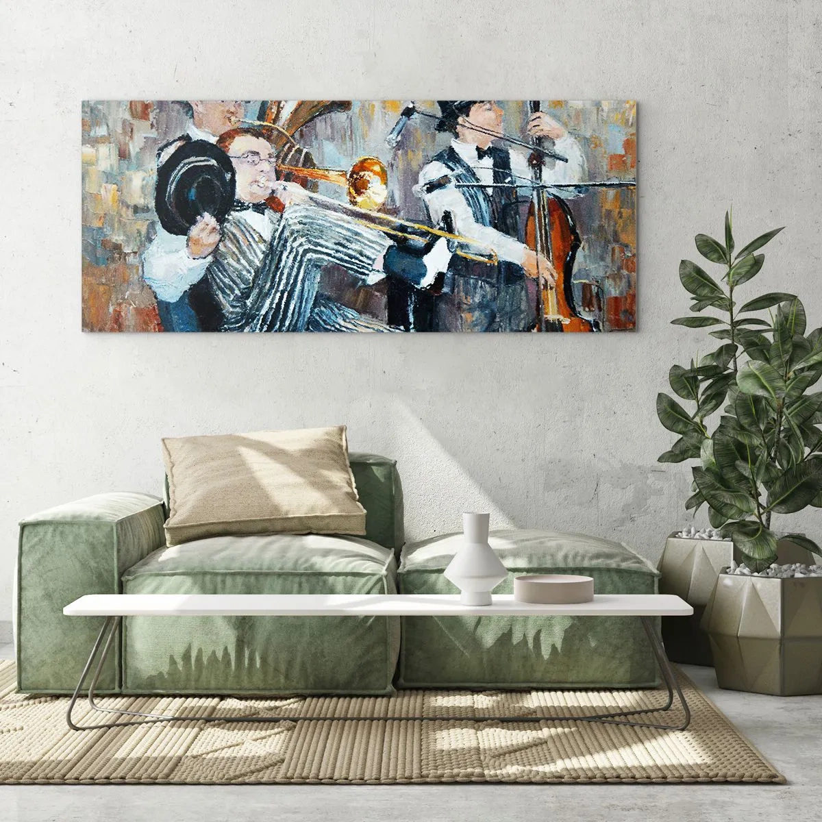 Obraz na skle - Celý tento jazz - 100x40 cm