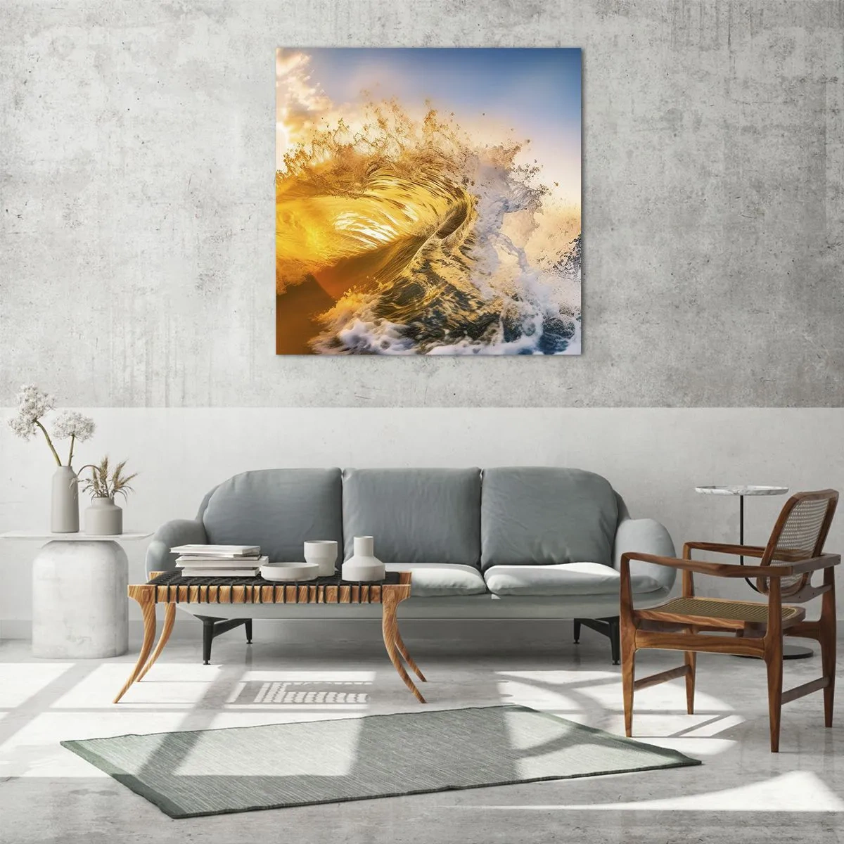 Obraz na skle - Hra v písku - 40x40 cm