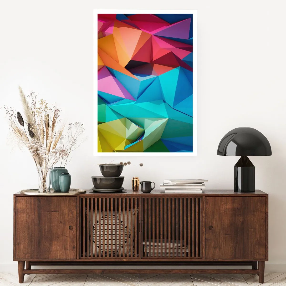 Plakát - Duhové origami - 50x70 cm