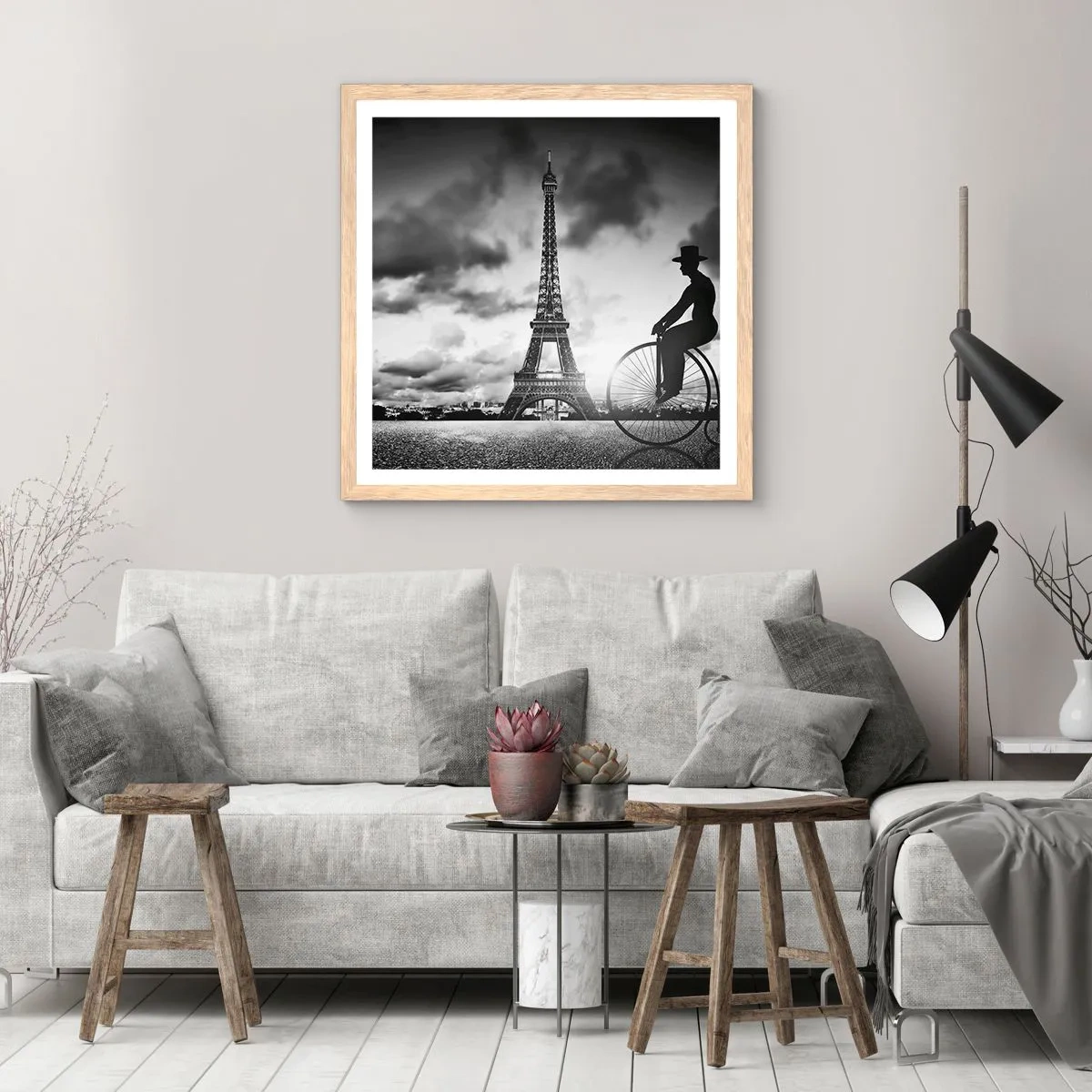 Plakát v rámu světlý dub - Touha po Belle Epoque - 30x30 cm