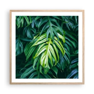 Plakát v rámu světlý dub - Ponořit se do svěžesti - 60x60 cm