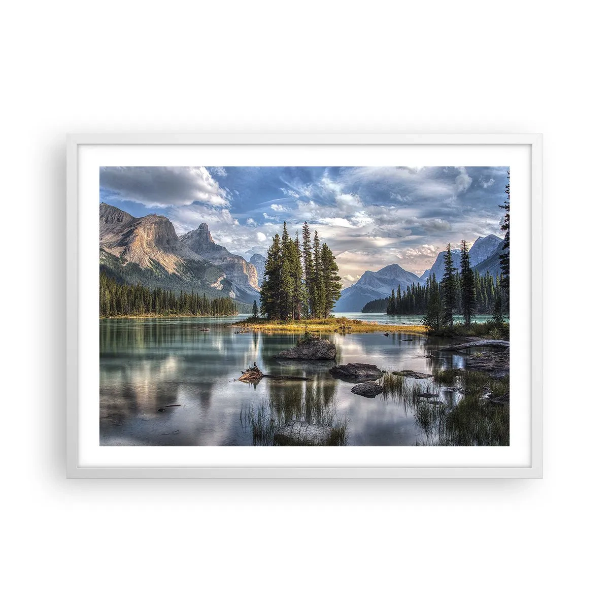 Plakát v bílém rámu - U velké a čisté vody… - 70x50 cm