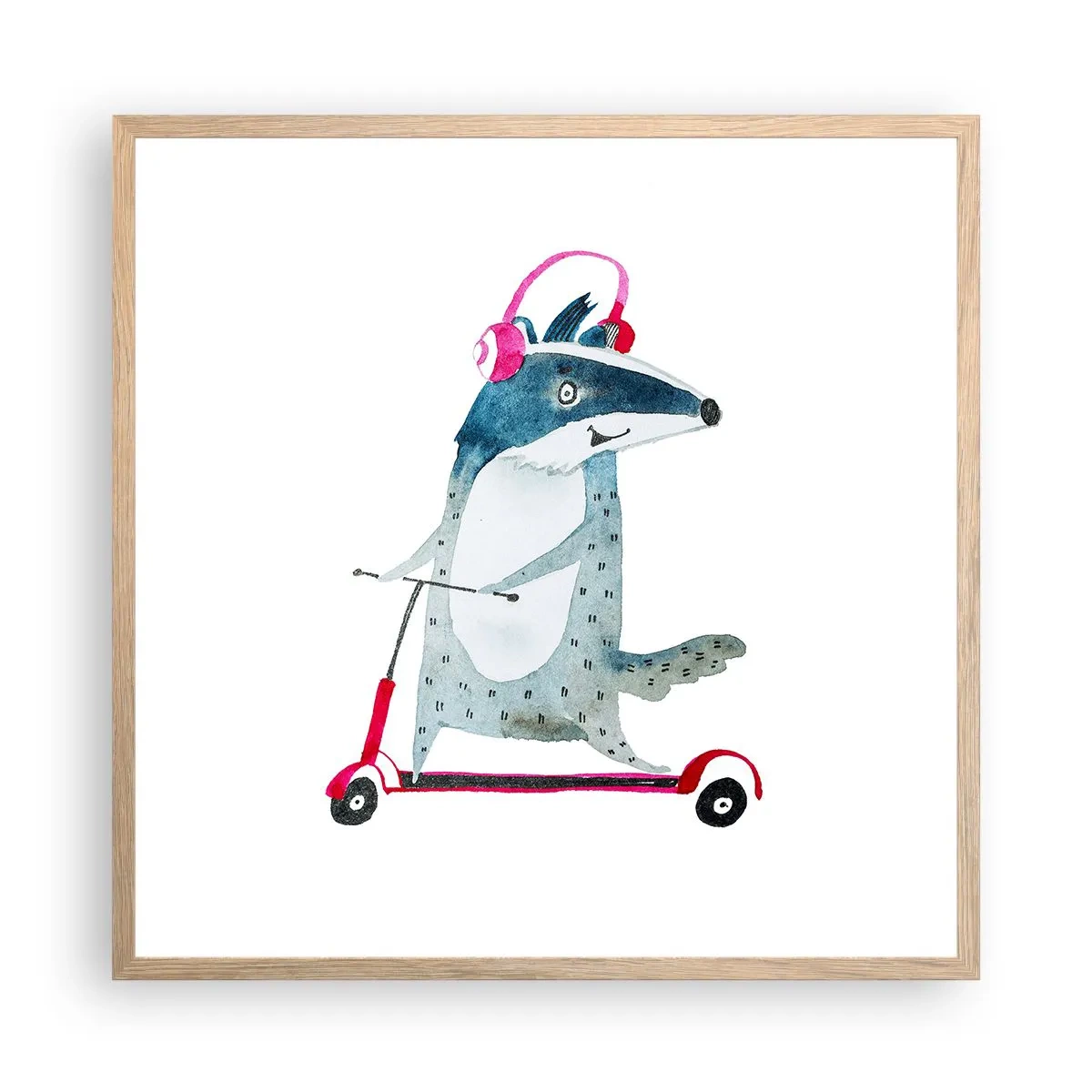 Plakát v rámu světlý dub - Jezevčí radosti - 60x60 cm