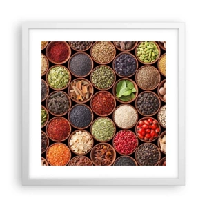 Plakát v bílém rámu - Všechny chutě světa - 40x40 cm